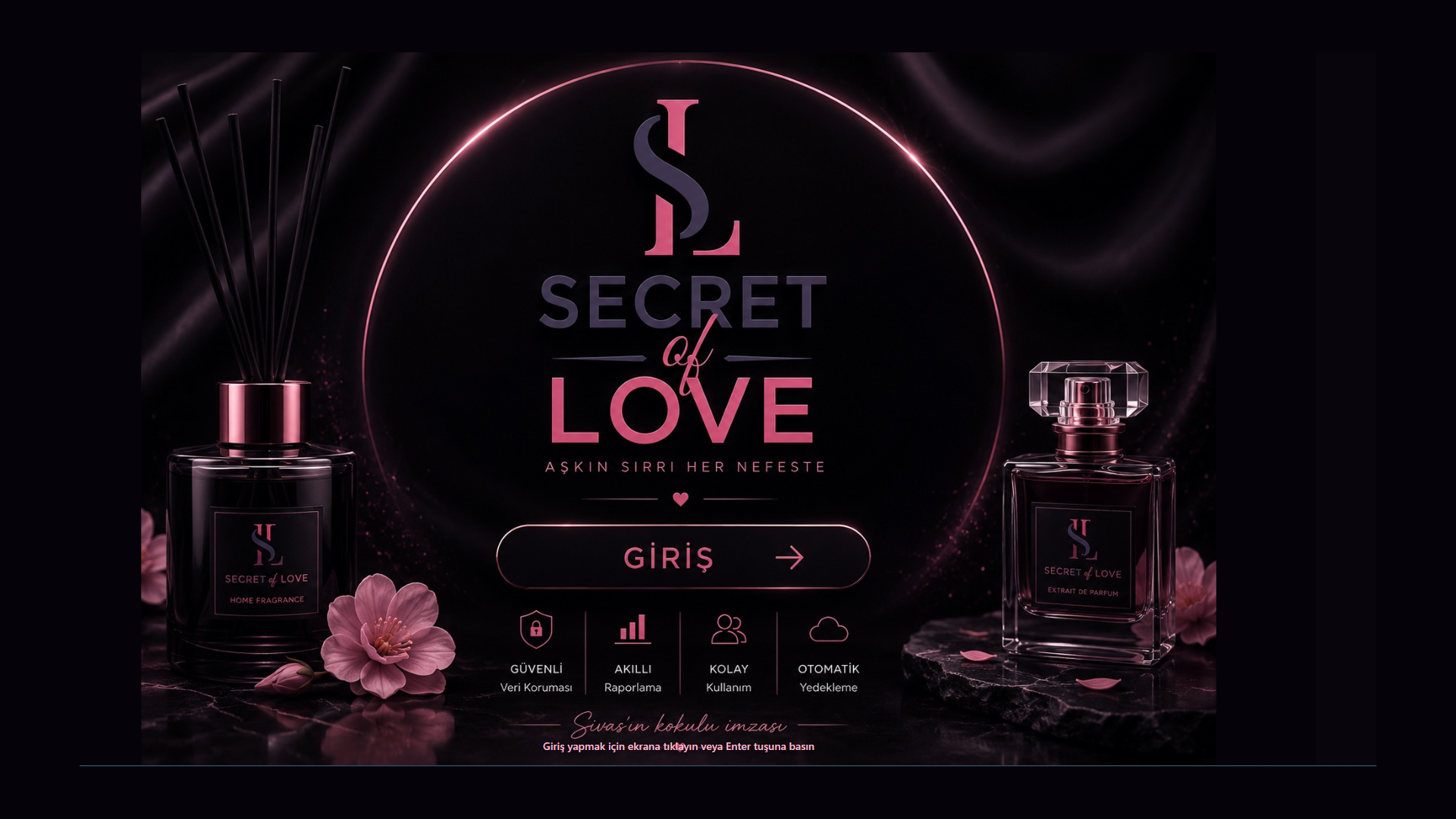 Secret of Love ERP karşılama ekranı